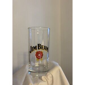 Jim Beam Bourbon Whiskey Highball Clear Drinking Glass Man Cave Bar
